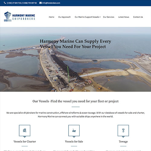 Harmony Marine Shipbrokers web development / web design